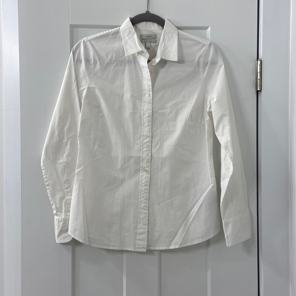 J Crew Classic White Button-down